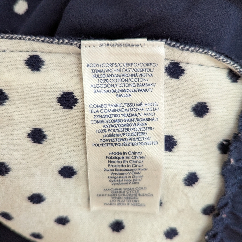 Navy Blue Polka Dot Garment